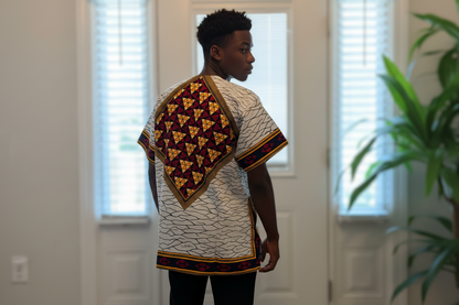 African Ethnic Print Men Danshiki Top