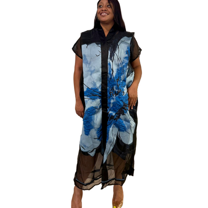 Luxury African Modern European Organza Brocade Bubu/Boubou Maxi Dress with Inner wear