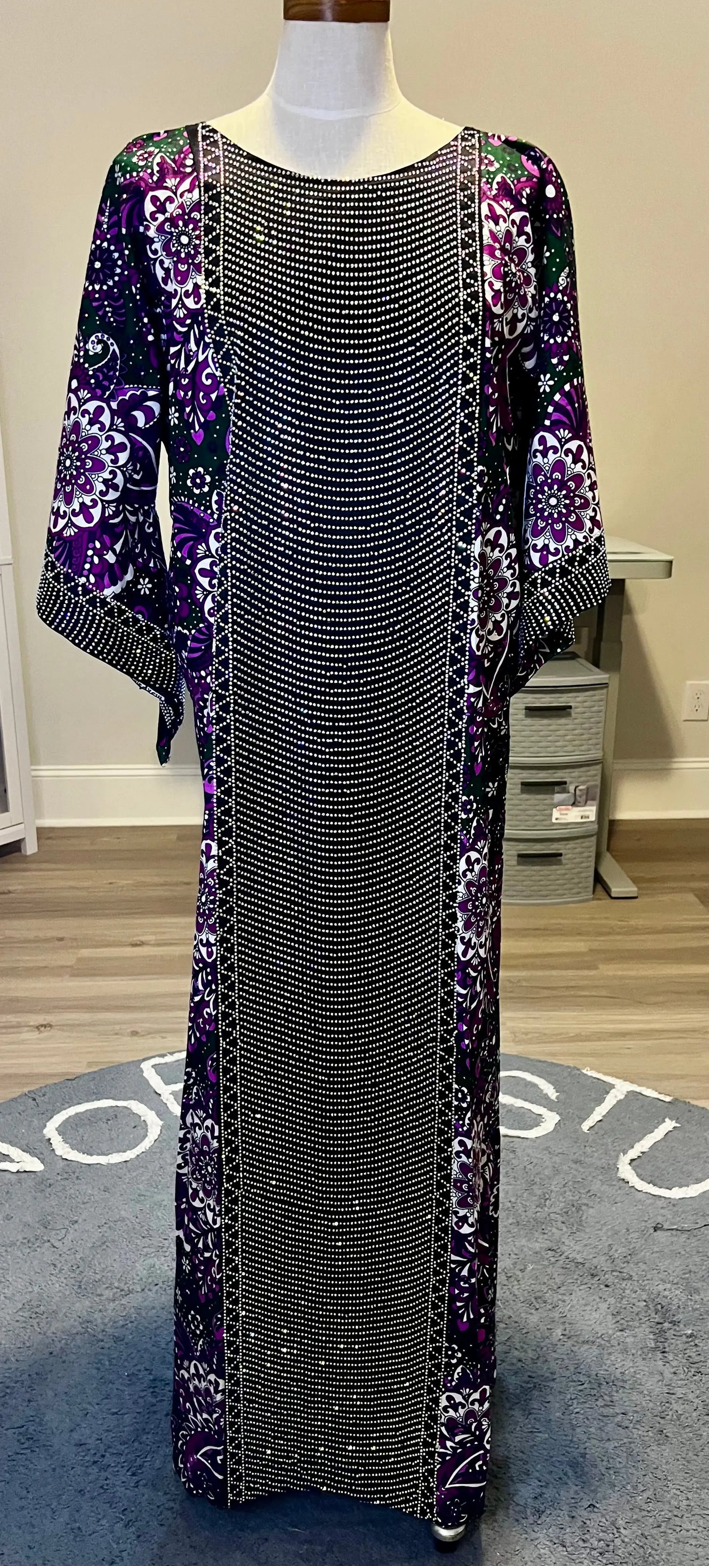 Ankara Kaftan with Front Stones Afro American Outfits