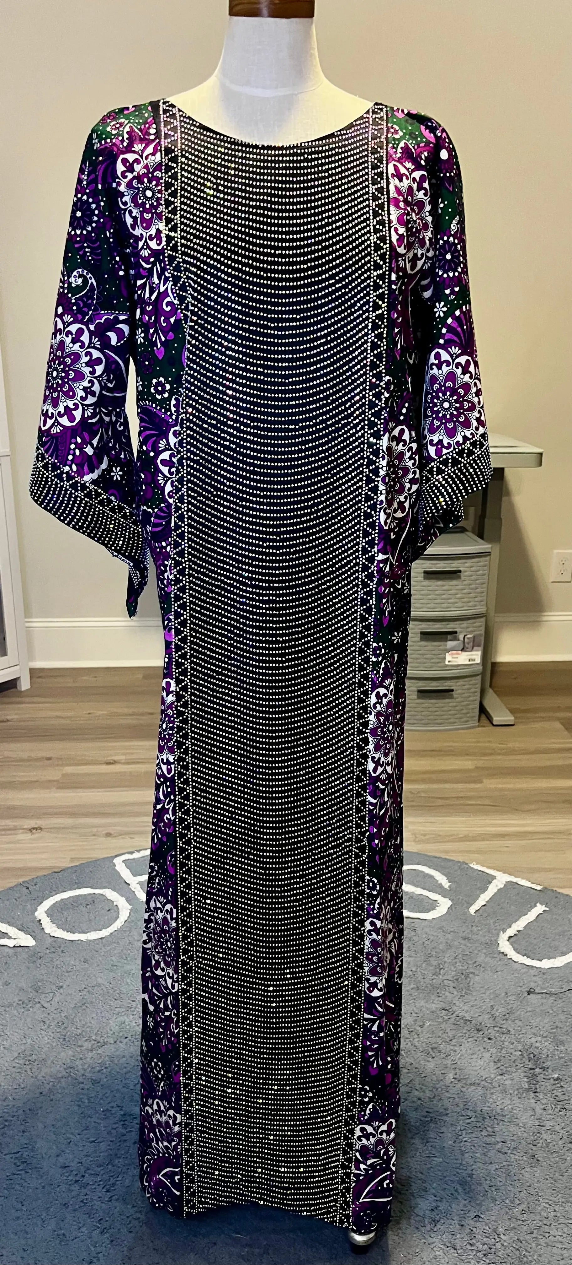 Ankara Kaftan with Front Stones Afro American Outfits