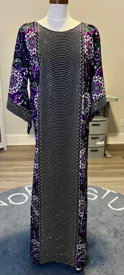 Ankara Kaftan with Front Stones Afro American Outfits