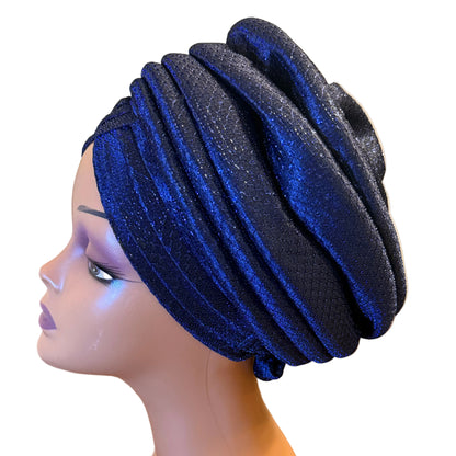 African glittering Step Patterned Turban
