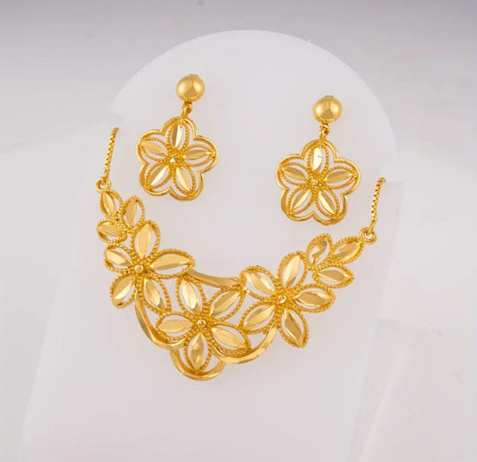 Gold Plated Tribal Jewelry Set Afro American Outfits