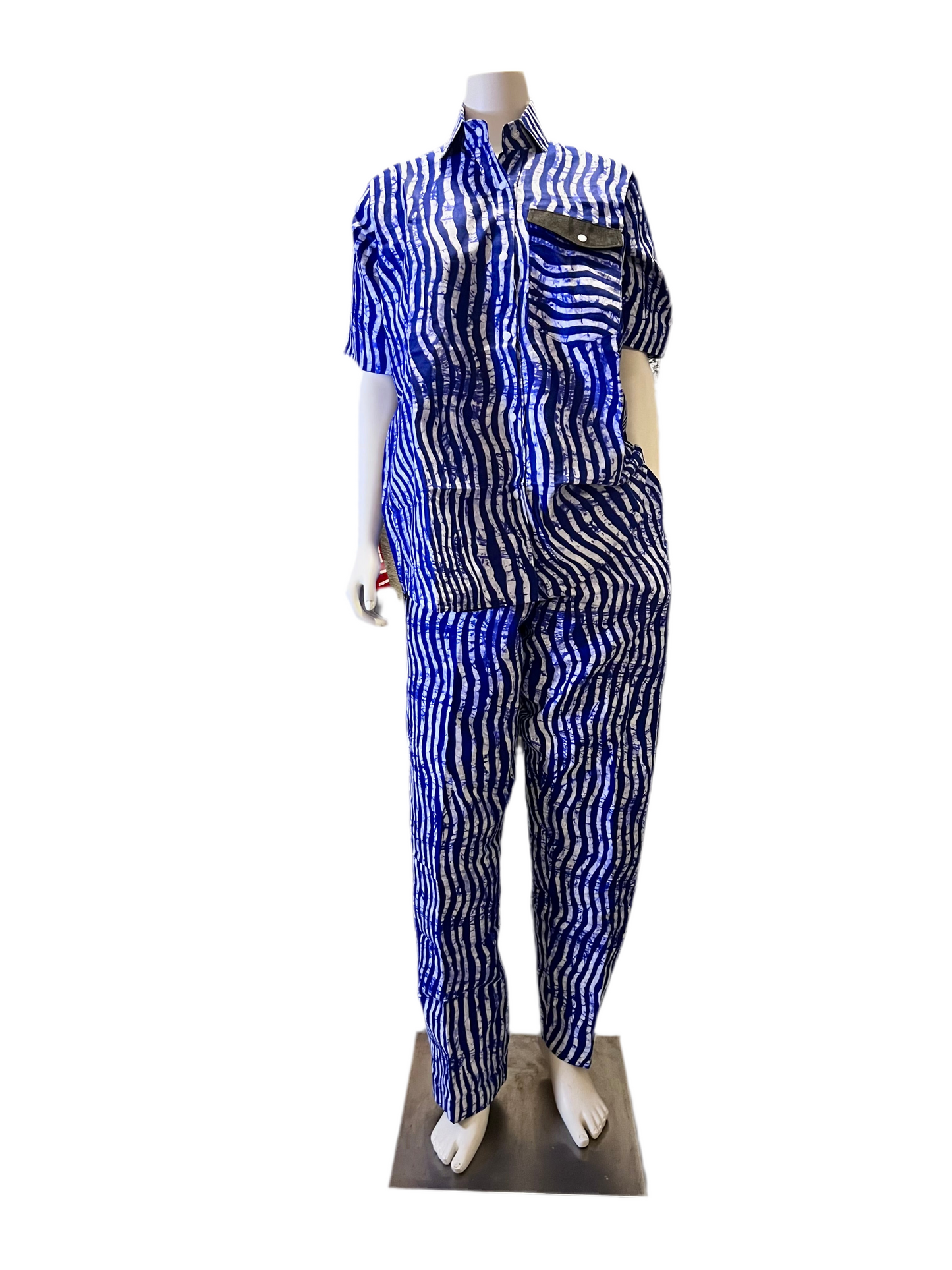 Afro Yenogua Striped Pant Set