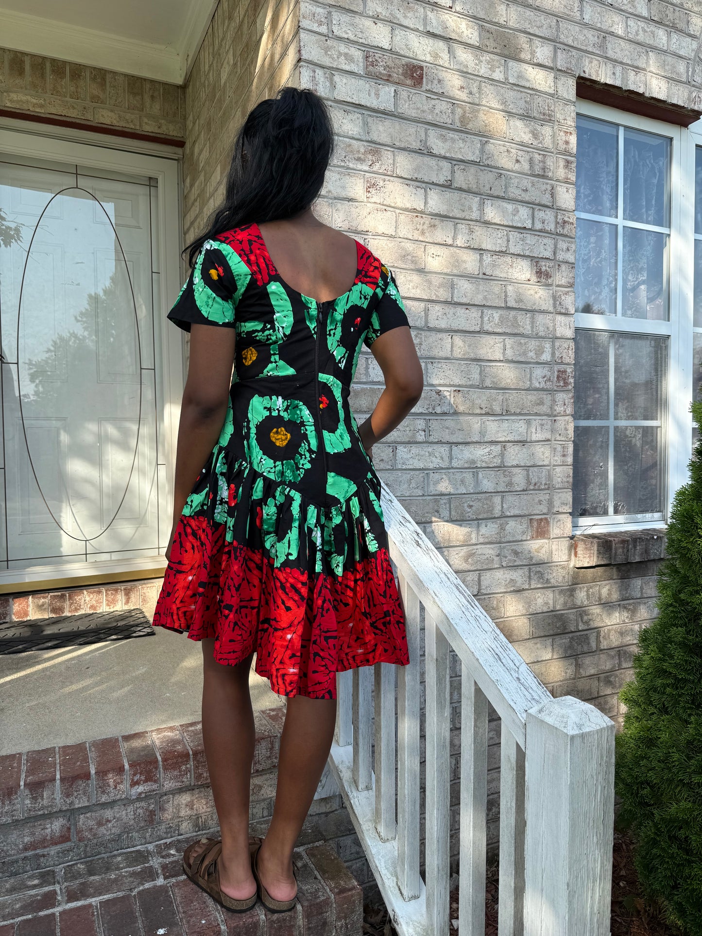 African  Print Ankara Tri Colored  Dress