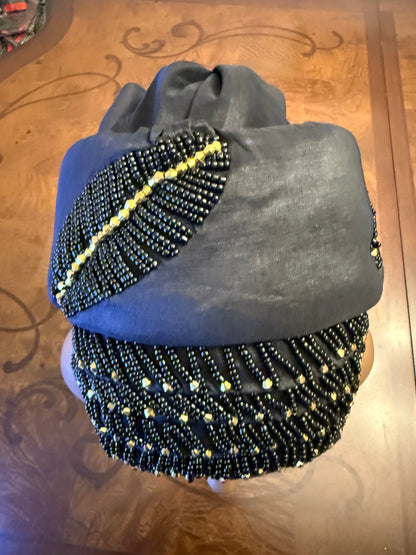 African 2/3 in 1p Hand Beaded luxury Turban