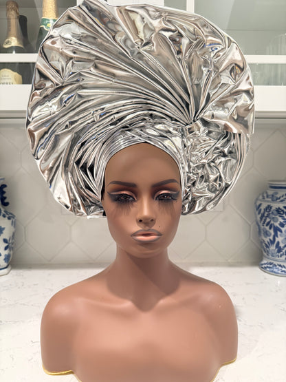 African Unique Liquid Metallic Auto Gele 1p