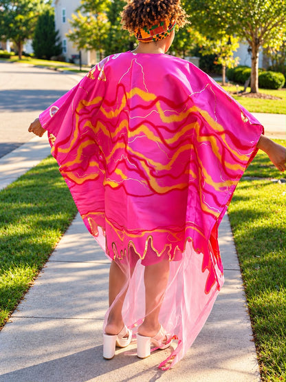 Modern Organza Damask Brocade Maxi Boubou Dress