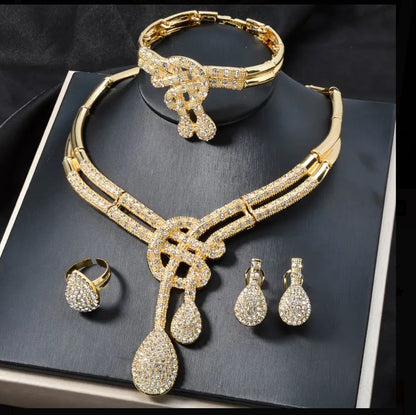 Water Drop Knot Jewelry Set Afro American Outfits
