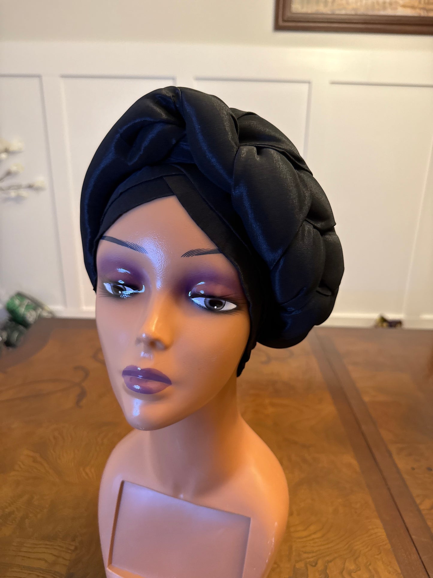 African Double Patterned Afro Abeke Turban/Hat/Cap