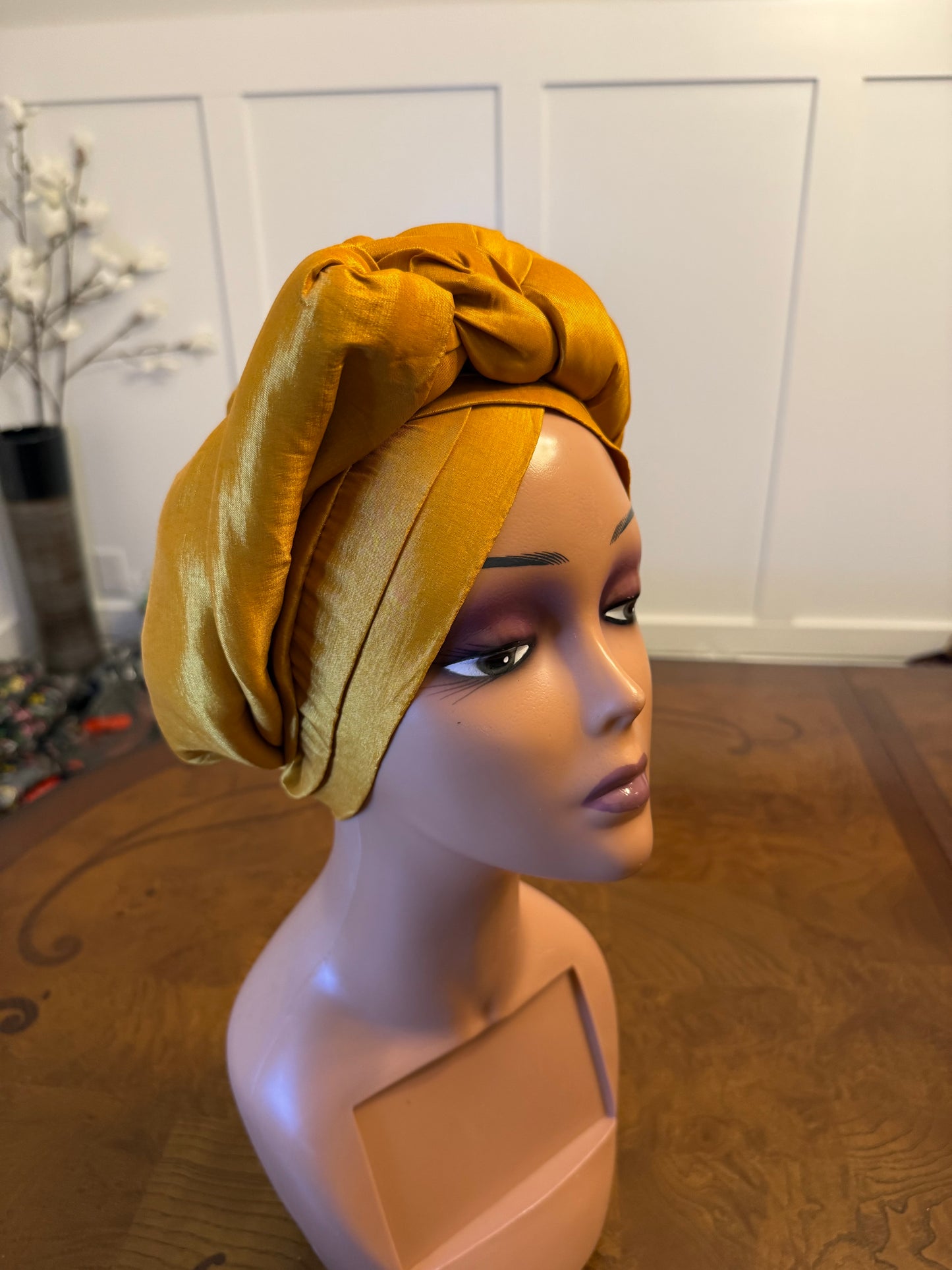 African Double Patterned Afro Abeke Turban/Hat/Cap