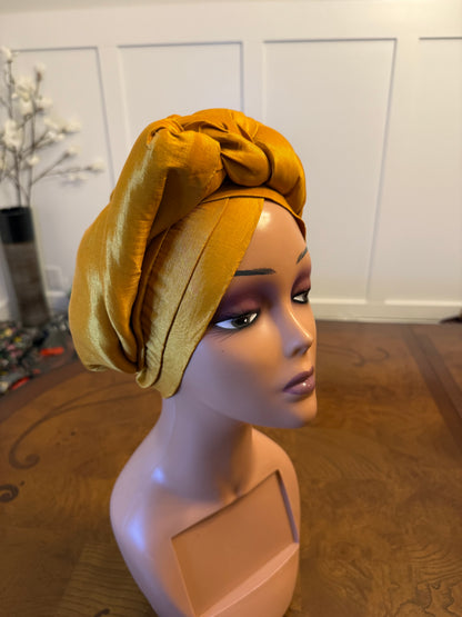 African Double Patterned Afro Abeke Turban/Hat/Cap