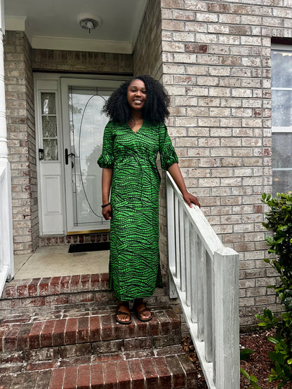 African Print Ankara Tie waist Sisi Eko Dress