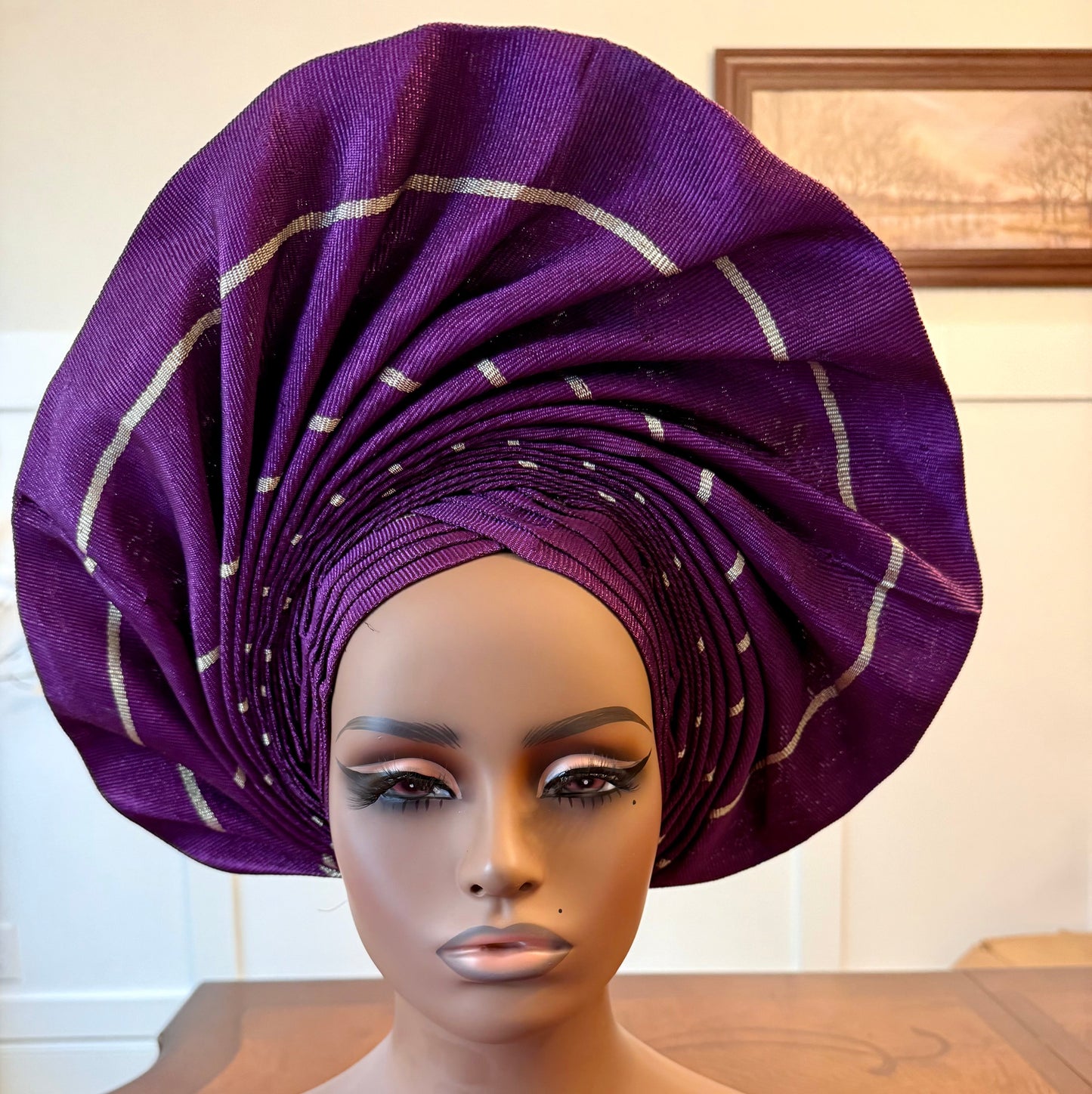 Traditional African Bridal Headgear/Head Tie Aso-Oke/Kente Auto Gele 2p Set Gele and Ipele