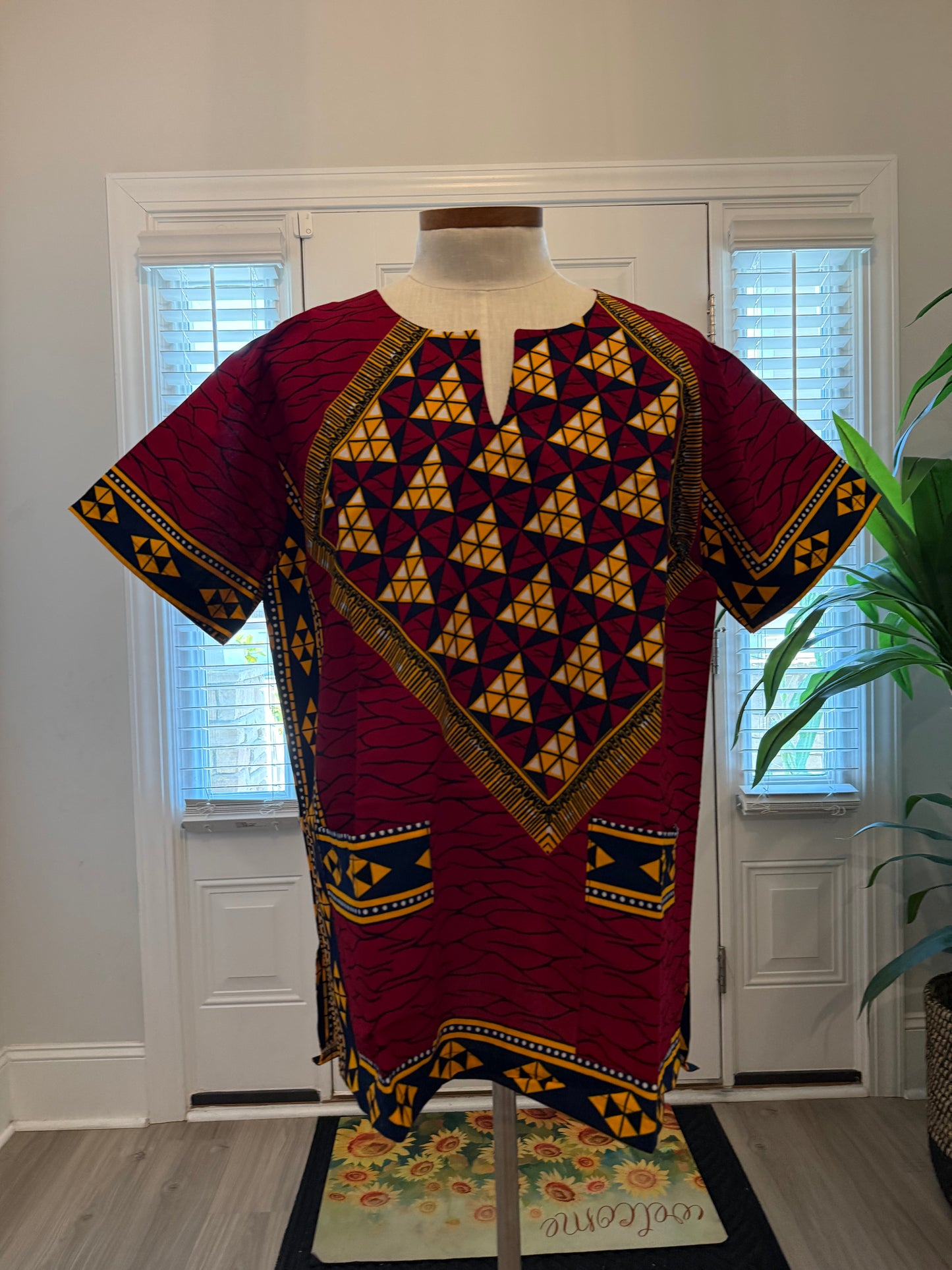 African Ethnic Print Men Danshiki Top