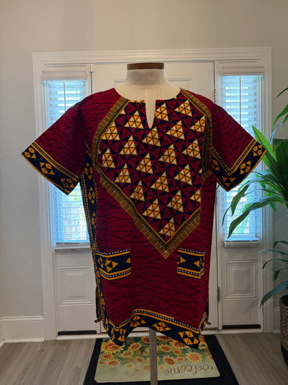 African Ethnic Print Men Danshiki Top