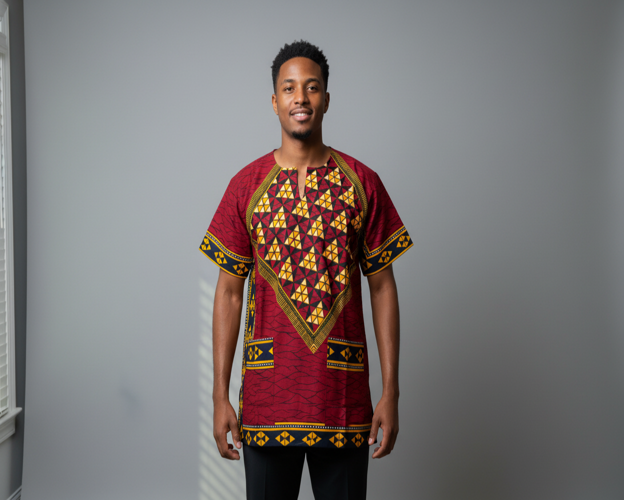African Ethnic Print Men Danshiki Top