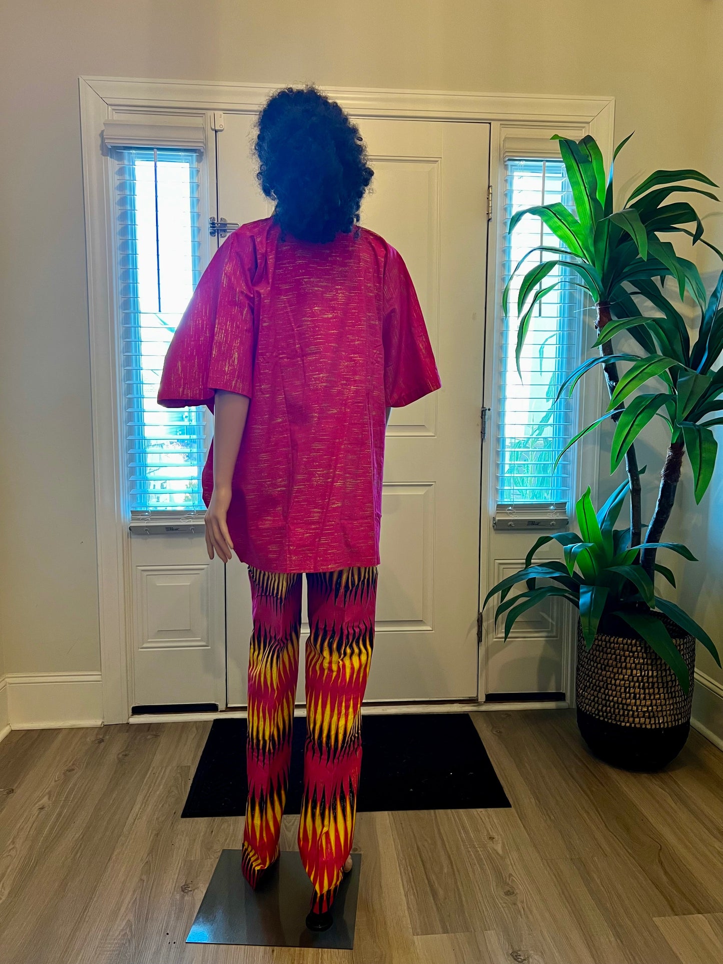 Afro Kente Gold Buga Pant Set Afro American Outfits