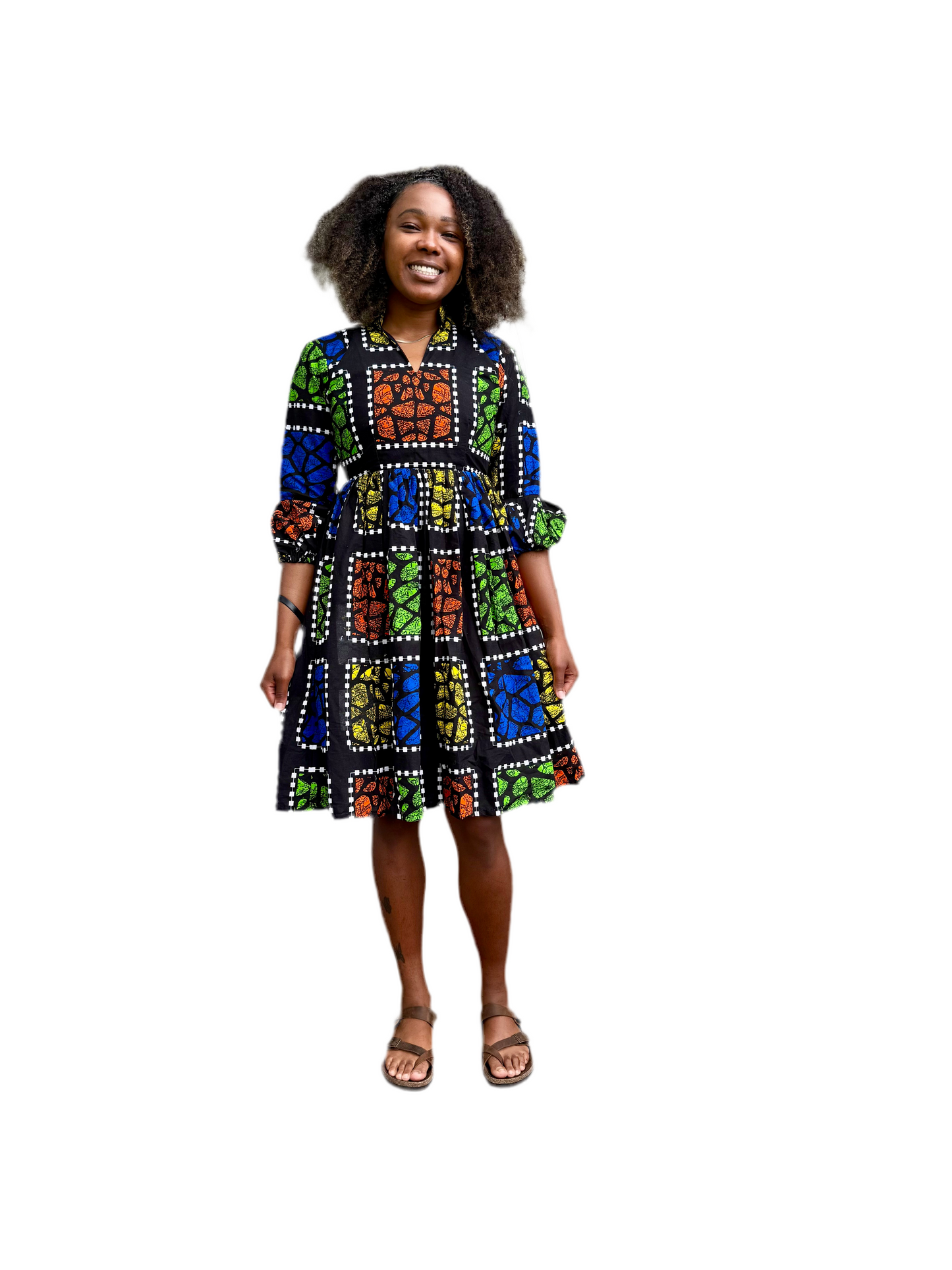 African Print Ankara Afro Tiara Dress Multicolored Dress