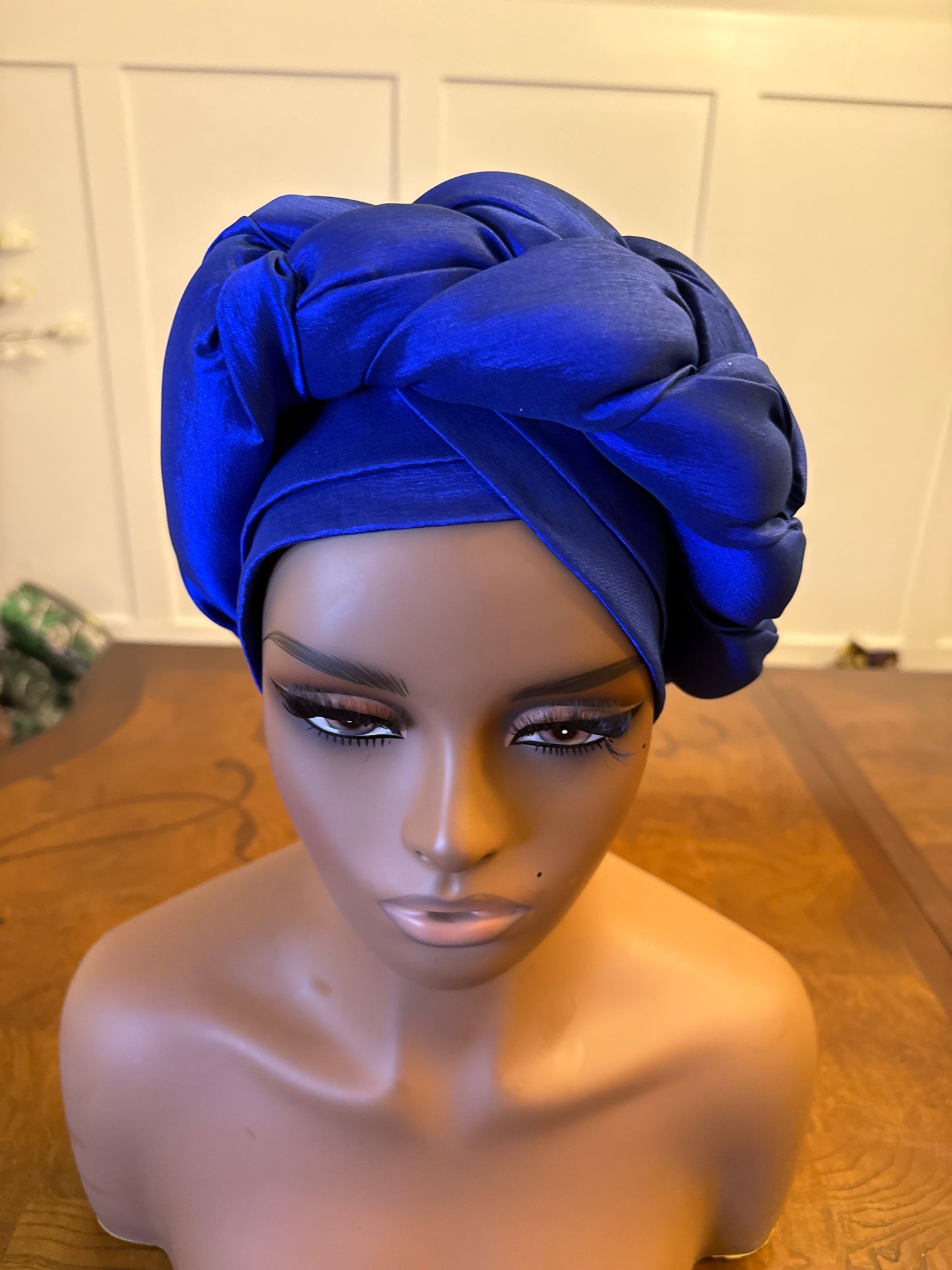 African Double Patterned Afro Abeke Turban/Hat/Cap