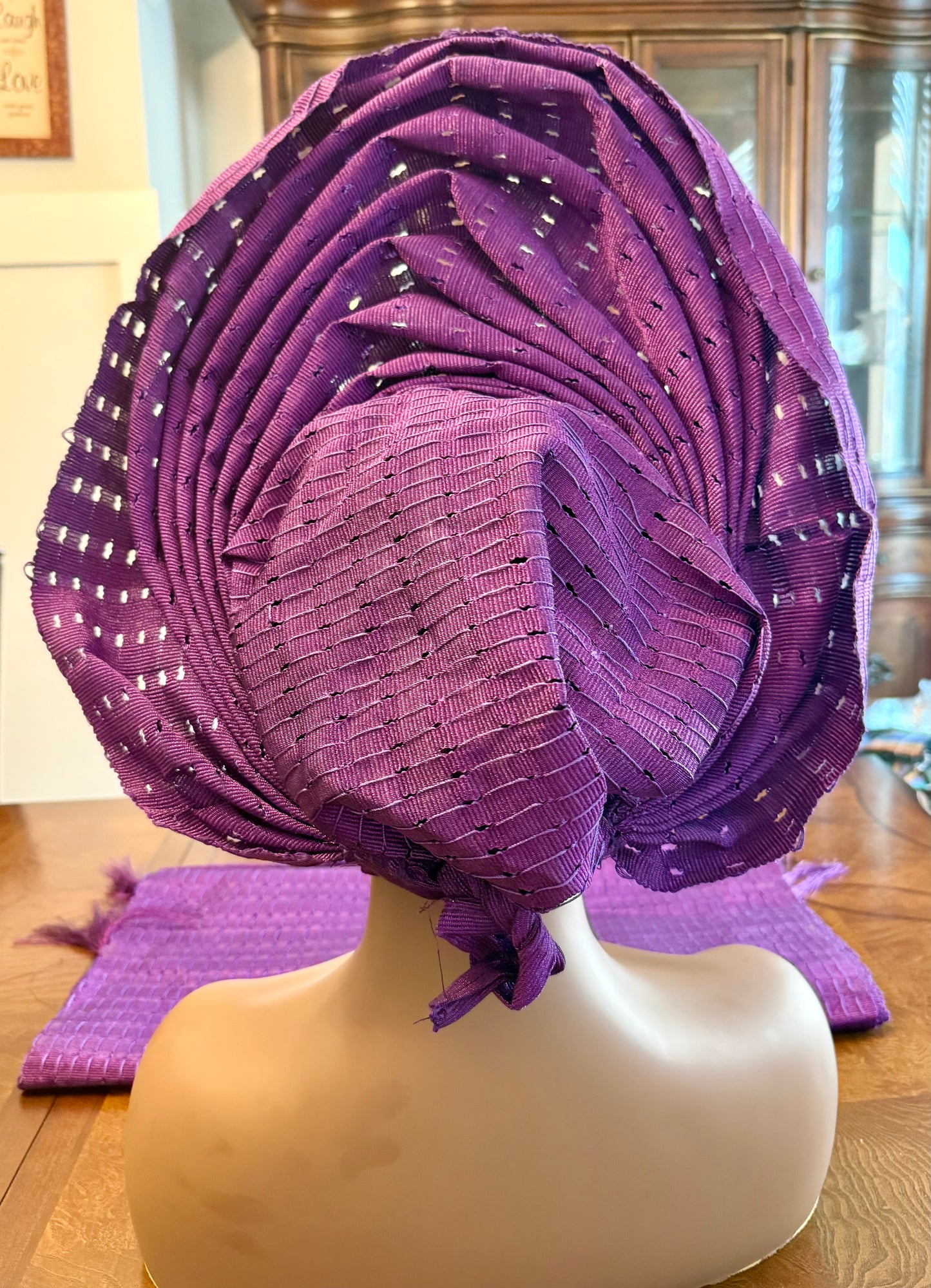 Traditional African Bridal Headgear/Head Tie Aso-Oke/Kente Auto Gele 2p Set Gele and Ipele