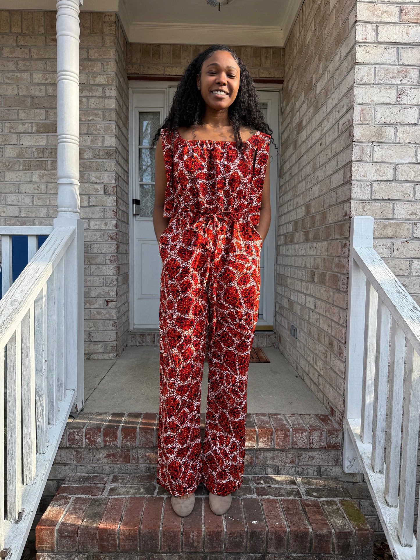 African Ankara Wax Print Afro Zina Jumpsuit Afro American Outfits