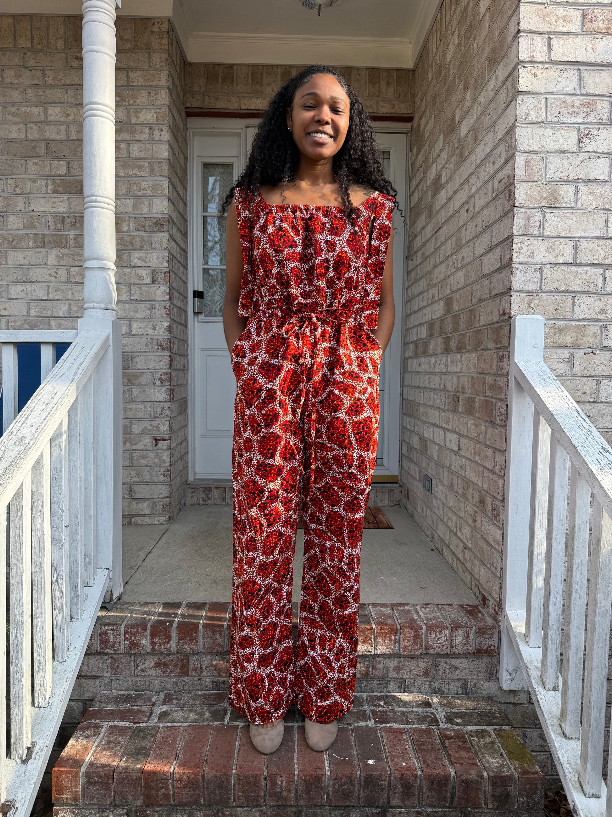 African Ankara Wax Print Afro Zina Jumpsuit Afro American Outfits