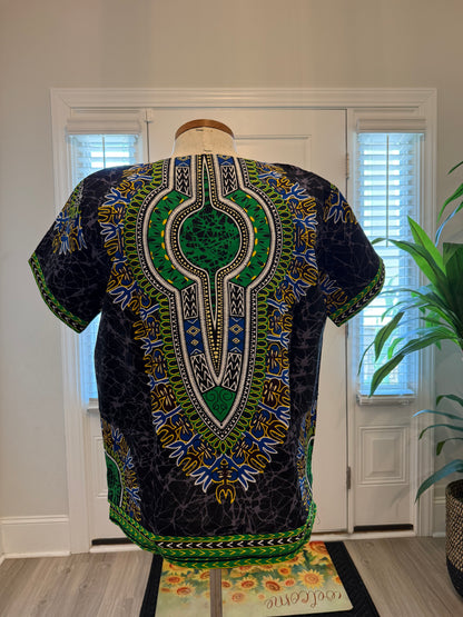 African Ethnic Print Men Danshiki Top