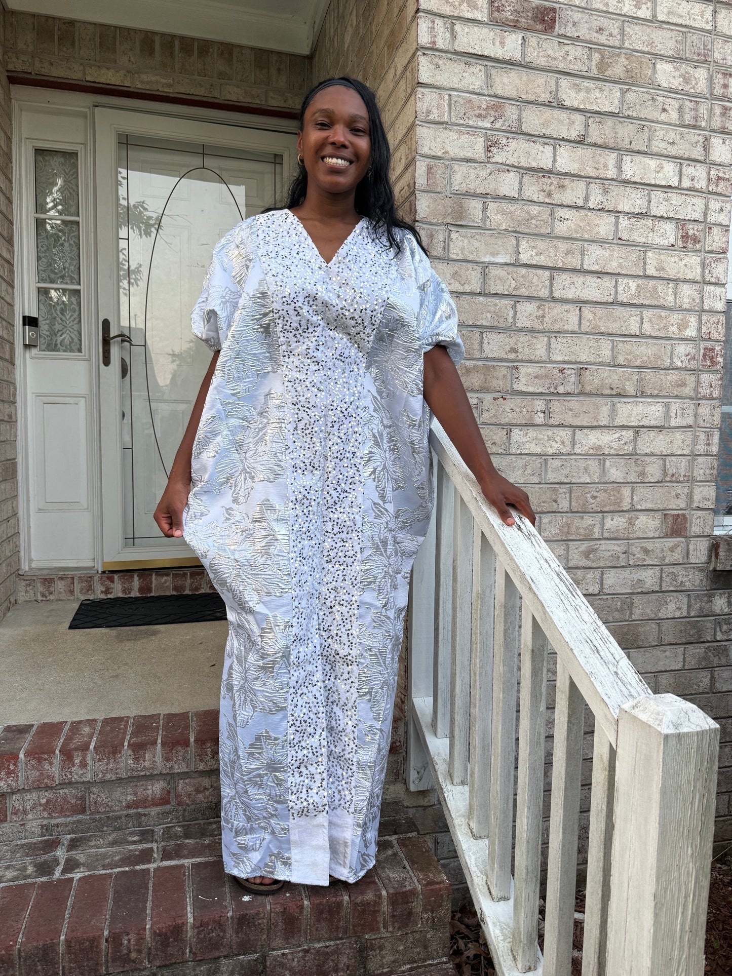 Luxury Afro Talia Damask Brocade Boubou Maxi Dress