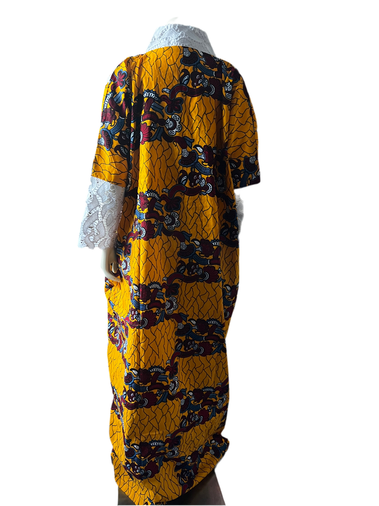 Afro Mixed Fabric Pattern Dress