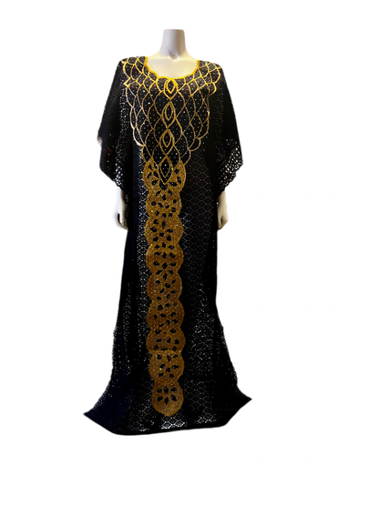 Afro Luxury Embroidered Lace Boubou/Kaftan Afro American Outfits