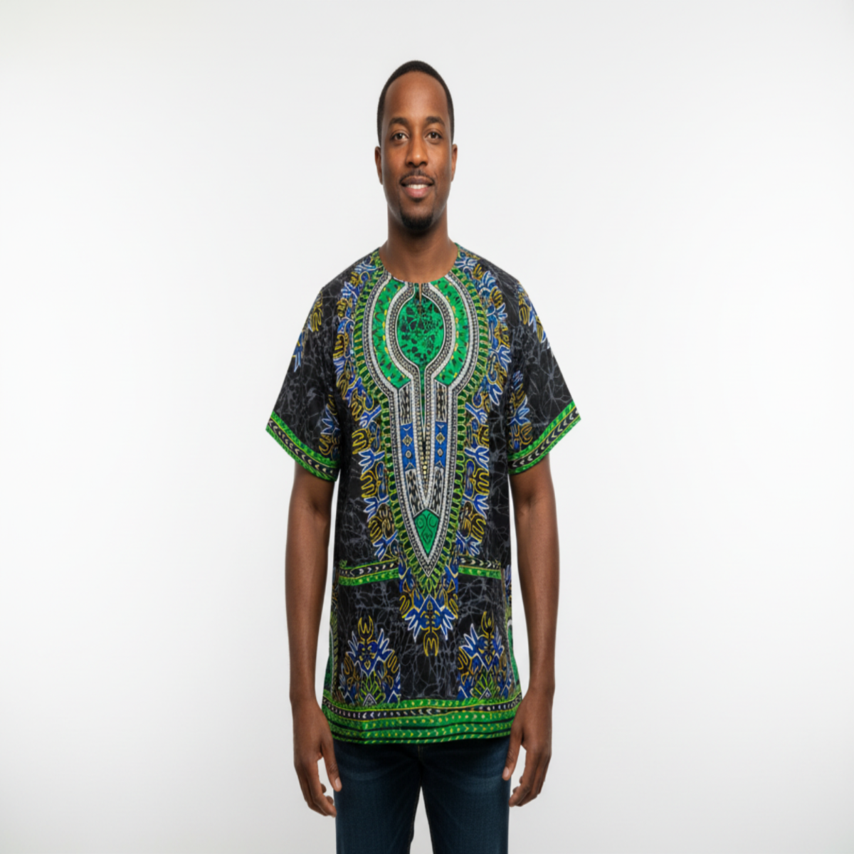 African Ethnic Print Men Danshiki Top