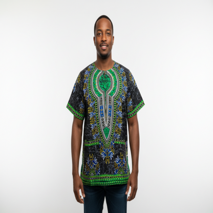 African Ethnic Print Men Danshiki Top