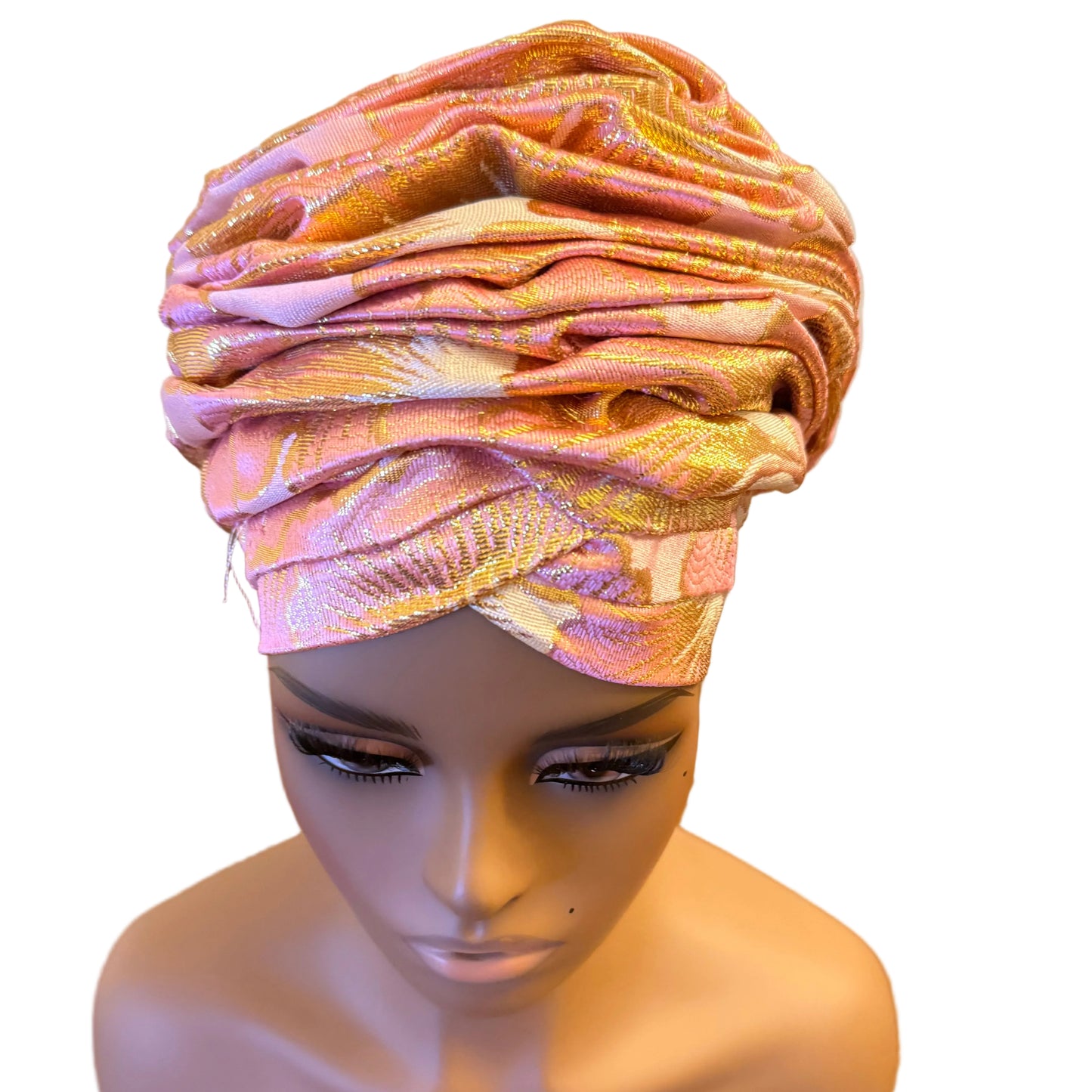 African Damask Flower Shaped Turban /Dastar/Hijab/Chador/Tigno/ headscarf/wrap/Hat