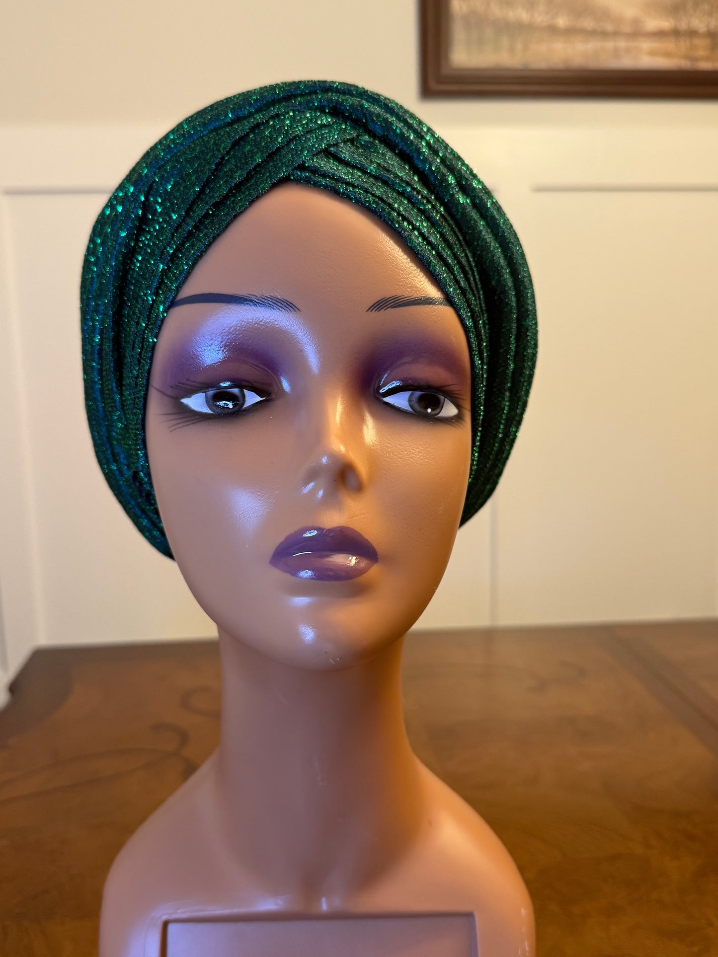 African glittering Step Patterned Turban