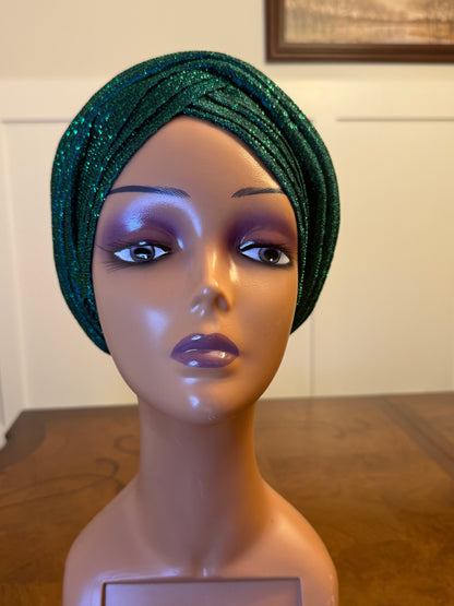 African glittering Step Patterned Turban