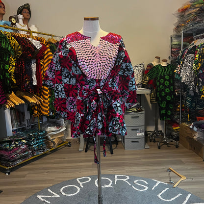 Afro Beaded Ankara Tops/Blouse Style 2