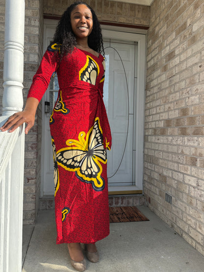 African  Ankara  Wax Print Women Wrapped Dress