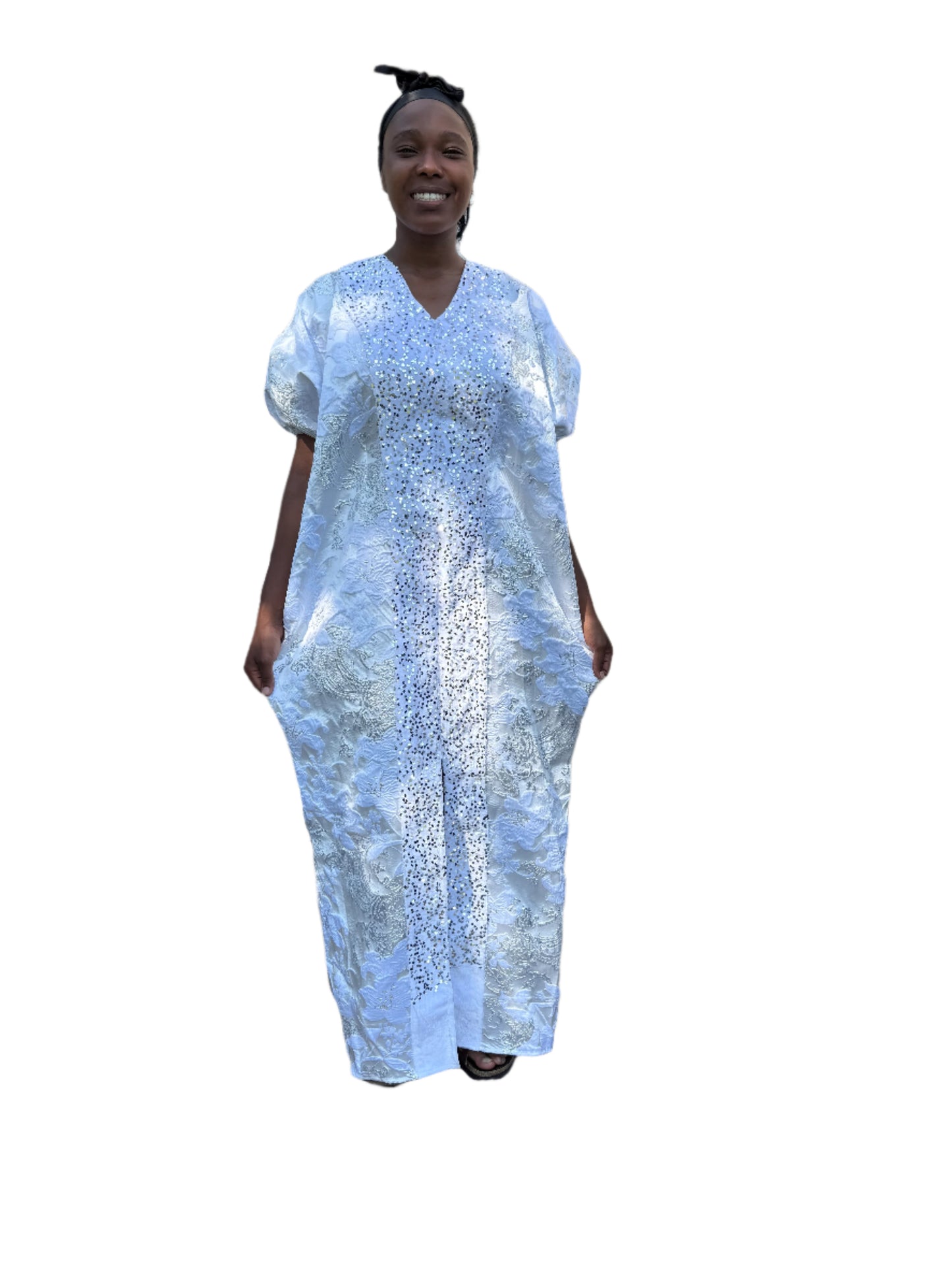 Luxury Afro Talia Damask Brocade Boubou Maxi Dress