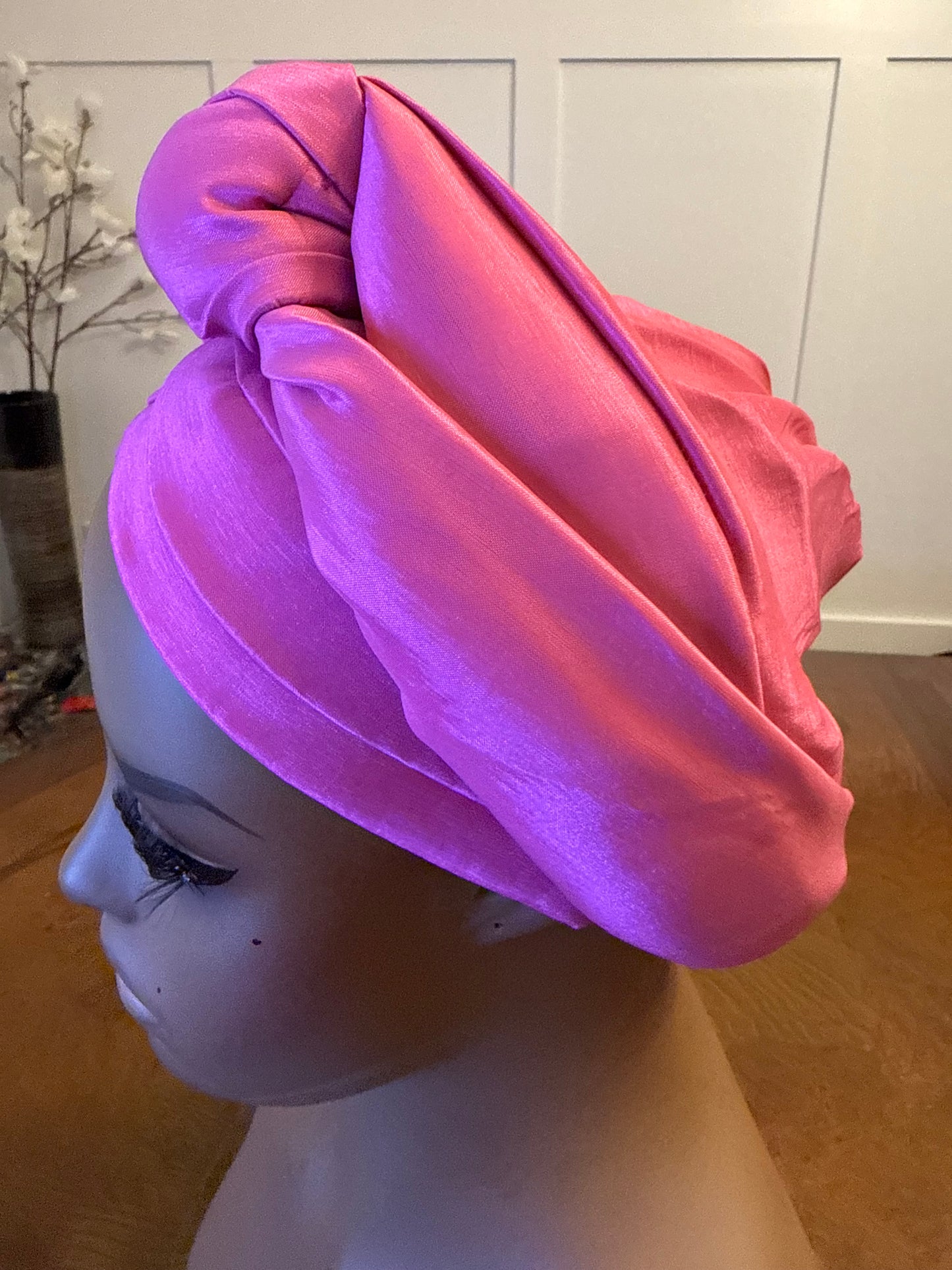 African Double Patterned Afro Abeke Turban/Hat/Cap