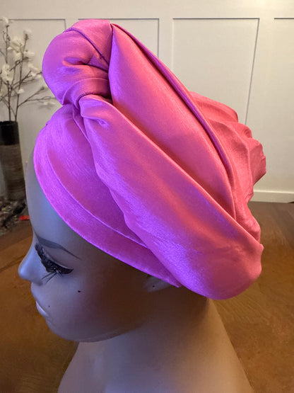 African Double Patterned Afro Abeke Turban/Hat/Cap