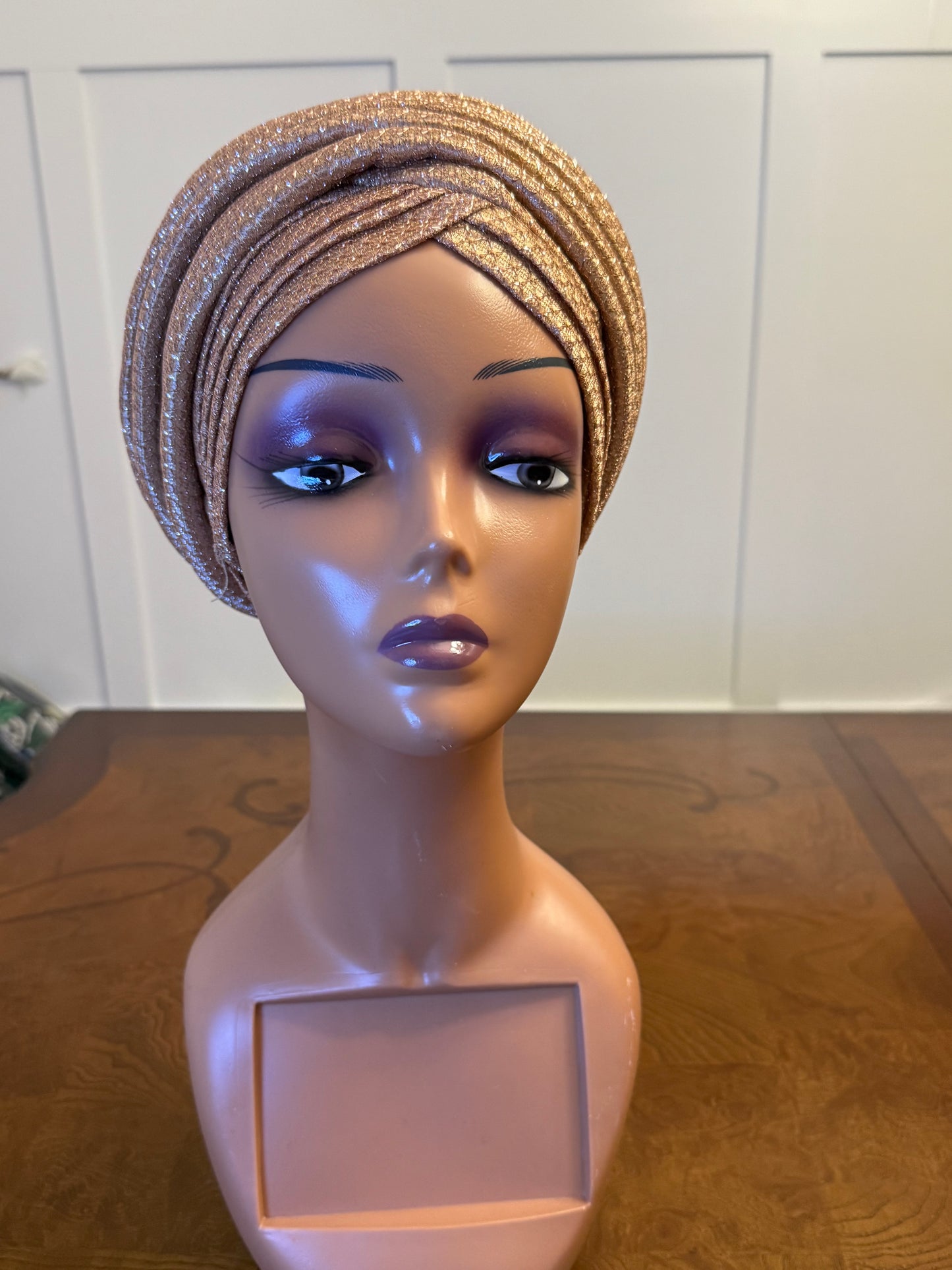 African glittering Step Patterned Turban