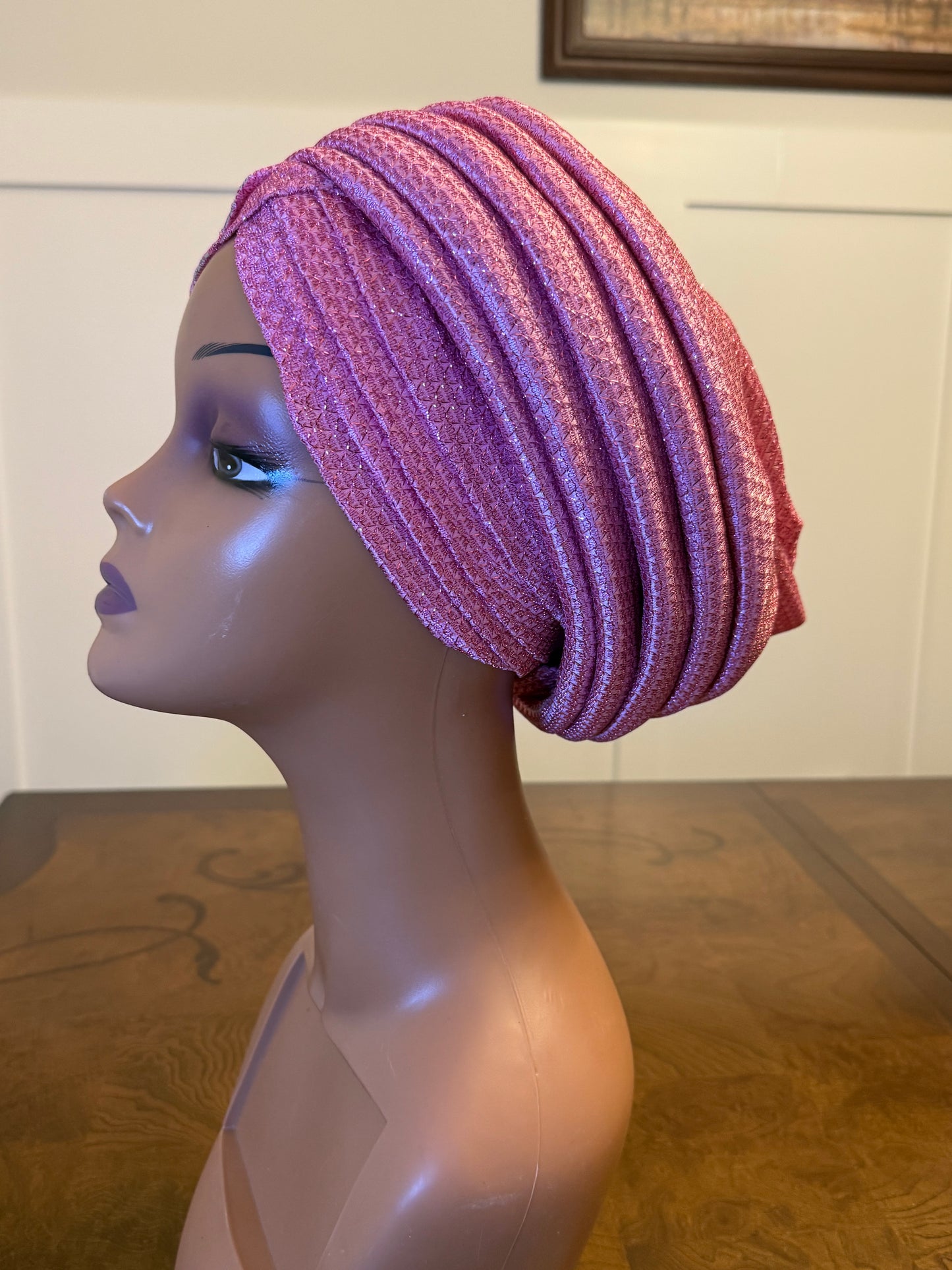 African glittering Step Patterned Turban