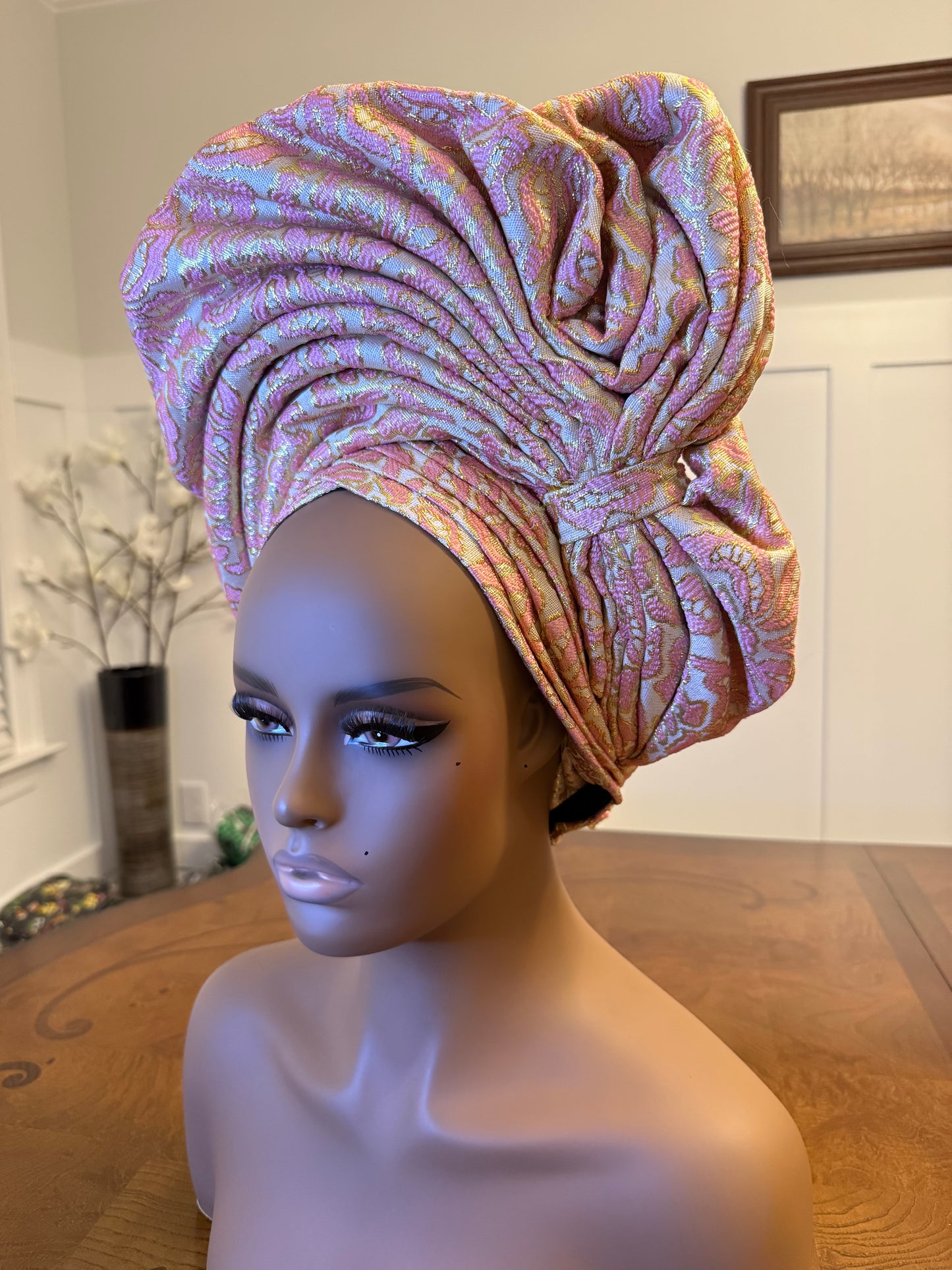 African Damask Autogele/Dastar/Hijab/Chador/Tigno/ headscarf/wrap/Hat
