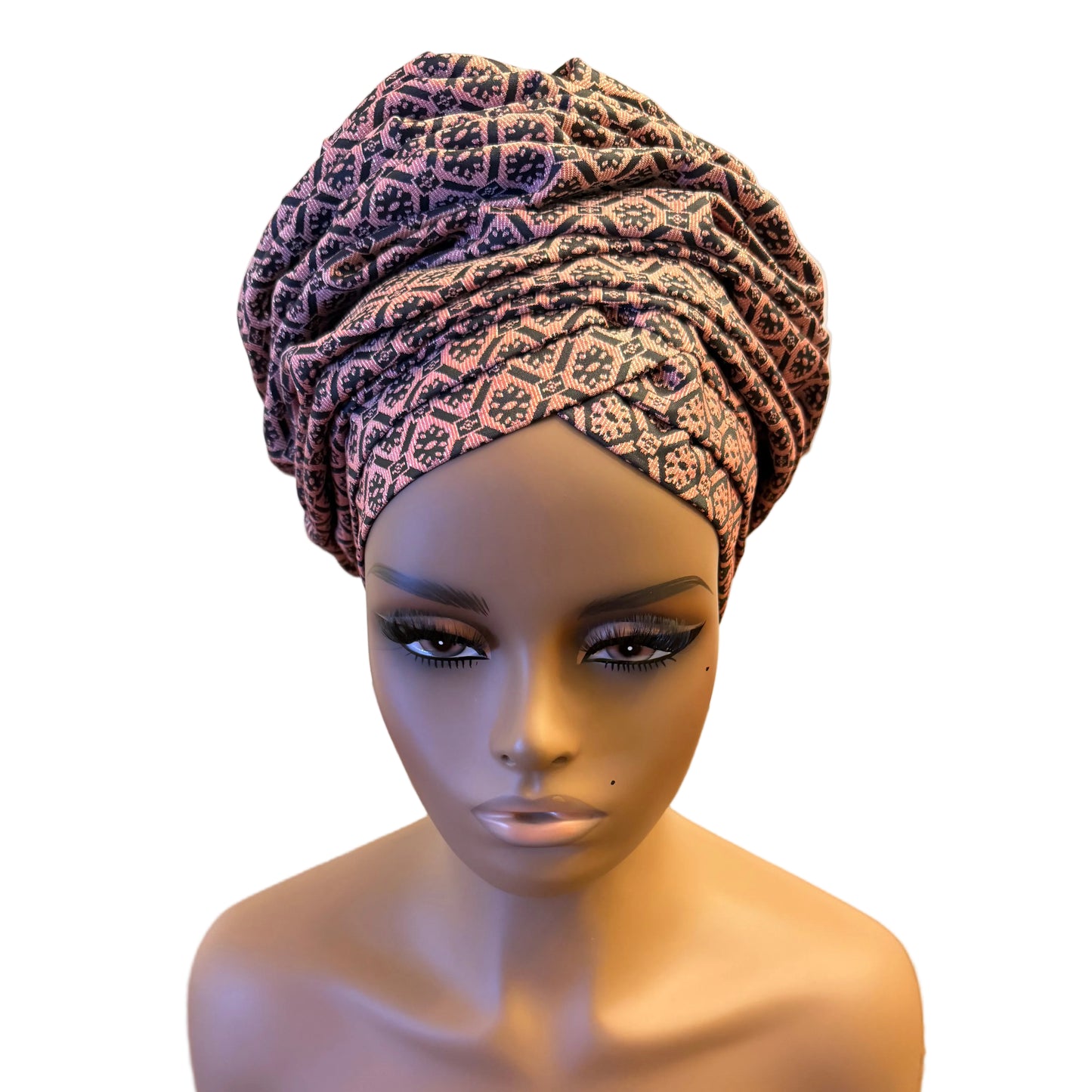 African Damask Flower Shaped Turban /Dastar/Hijab/Chador/Tigno/ headscarf/wrap/Hat
