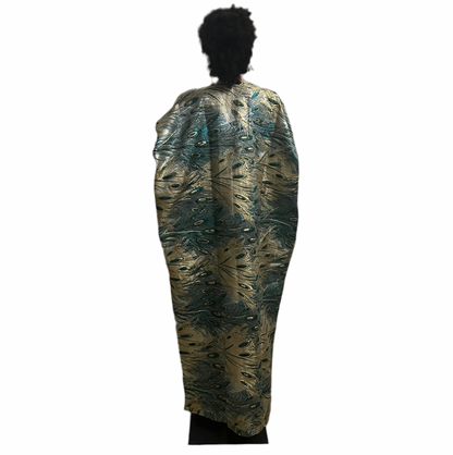 African Unique Damask Brocade with Sequins Boubou/Maxi Dress
