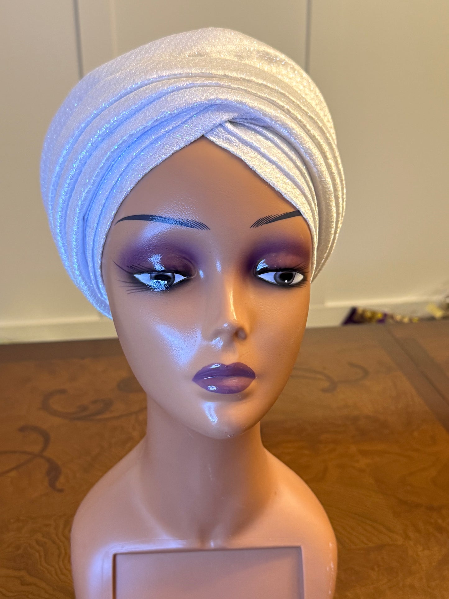 African glittering Step Patterned Turban