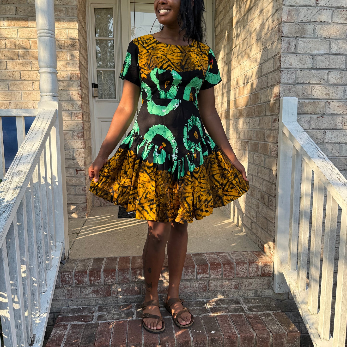African  Print Ankara Tri Colored  Dress