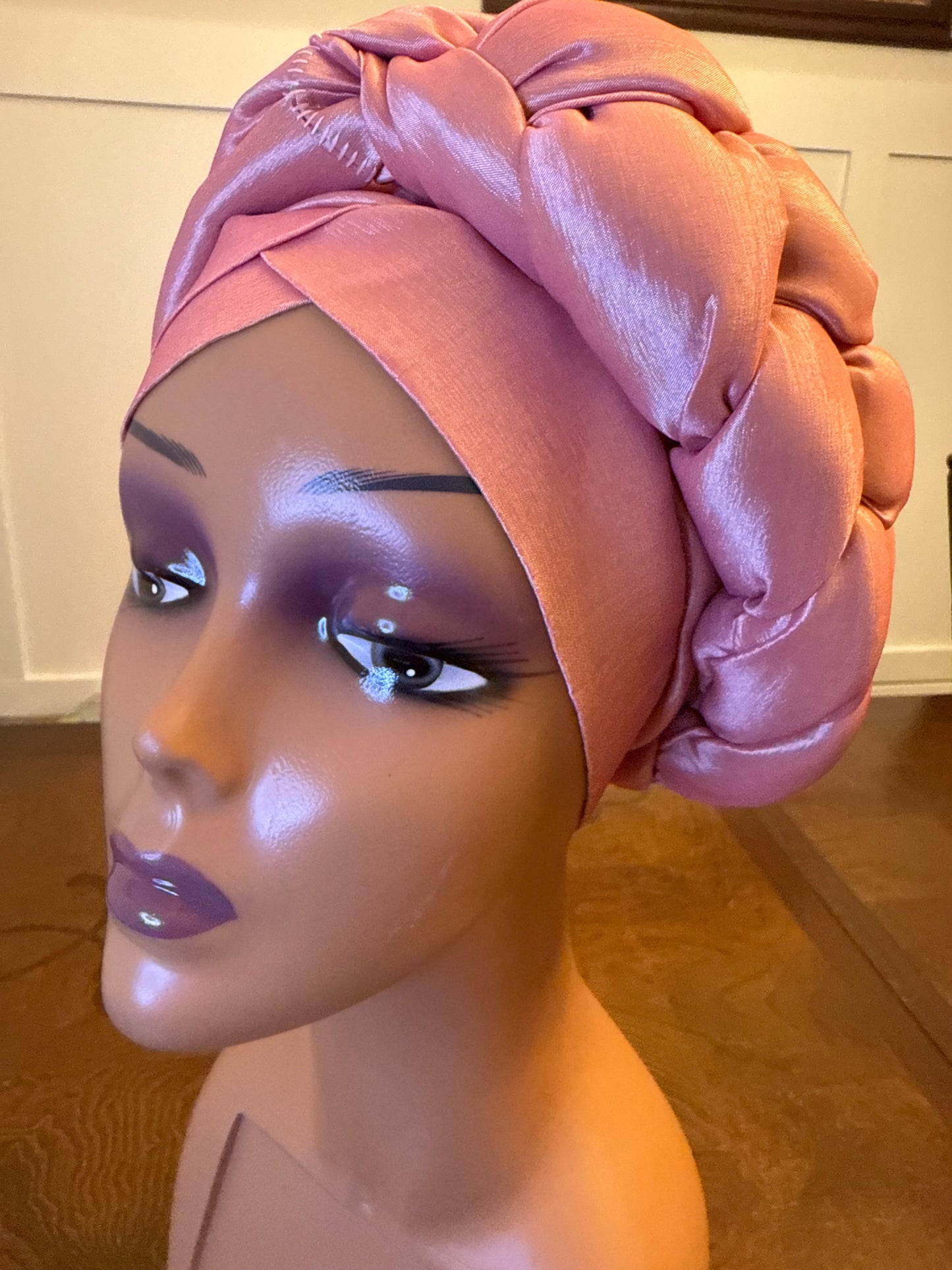 African Double Patterned Afro Abeke Turban/Hat/Cap