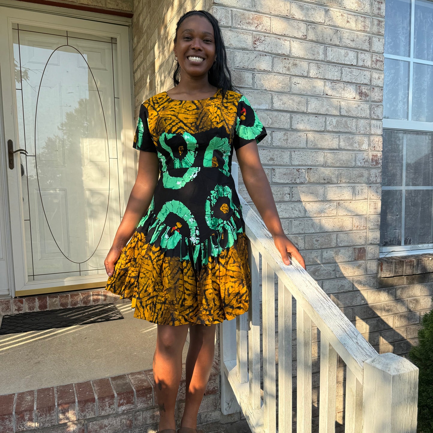 African  Print Ankara Tri Colored  Dress